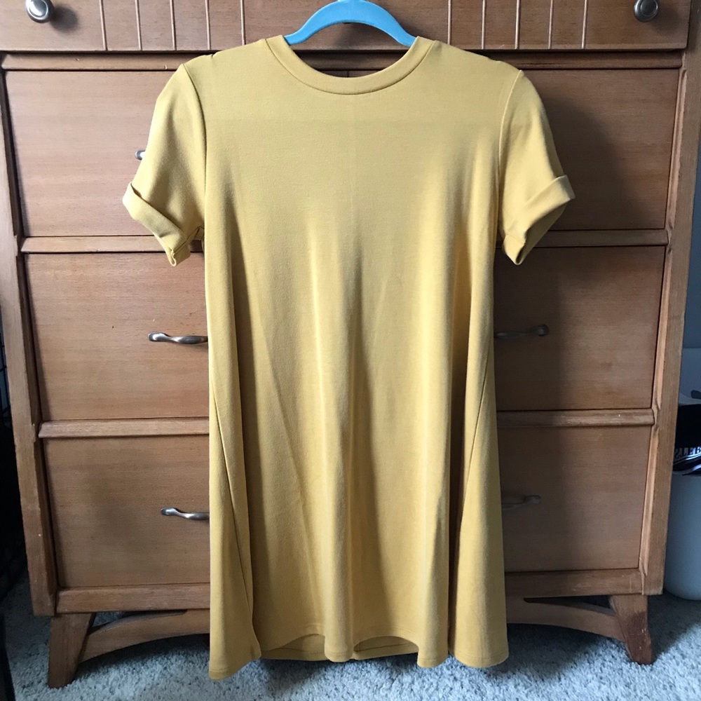 burnt yellow t-shirt dress